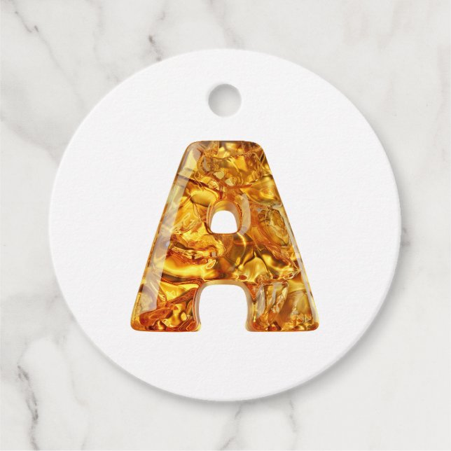 Amber Monogram A Ornament - Anpassbare Gestaltung Geschenkanhänger (Vorderseite)