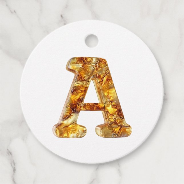 Amber Monogram A Ornament - Anpassbare Gestaltung Geschenkanhänger (Vorderseite)