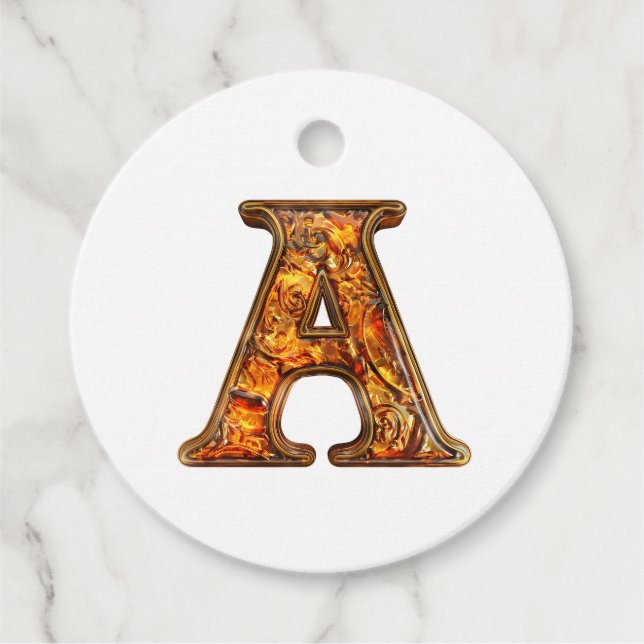 Amber Monogram A Ornament - Anpassbare Gestaltung Geschenkanhänger (Vorderseite)