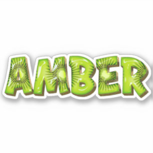 Amber Name Kiwi Design Aufkleber Sticker