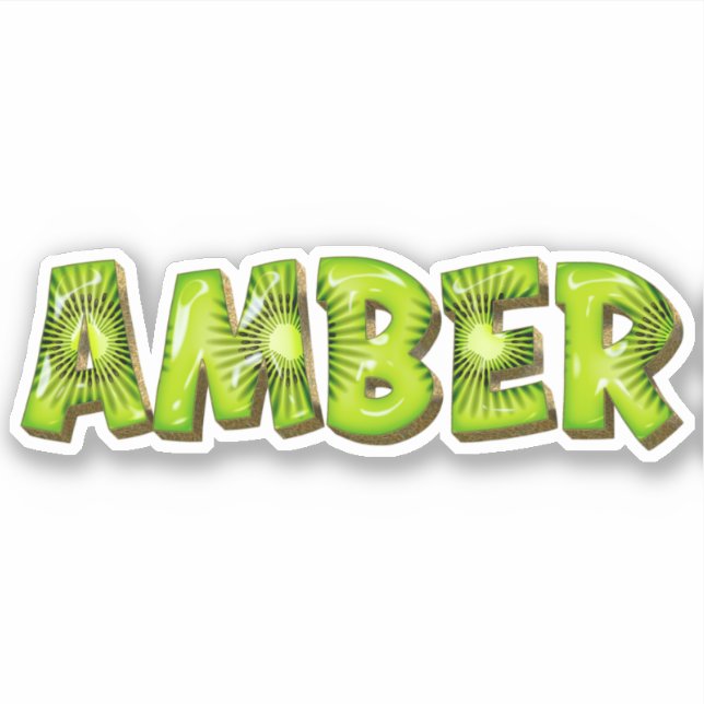 Amber Name Kiwi Design Aufkleber Sticker (Vorderseite)