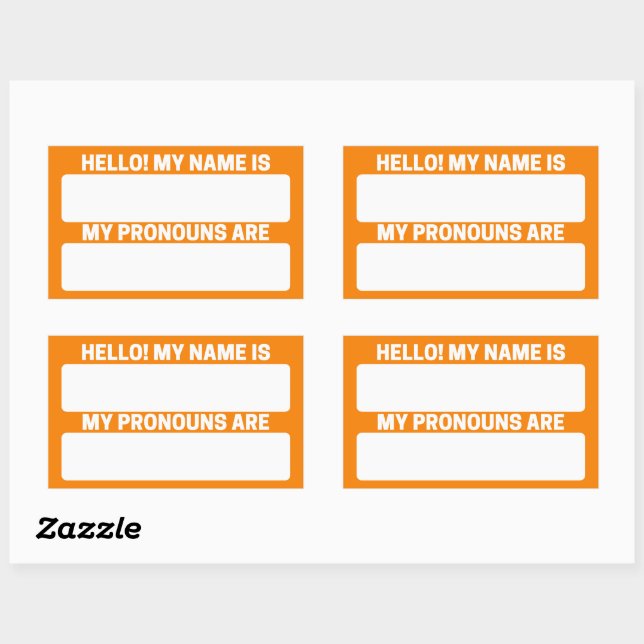 Amber Name & Pronoun Étiquettes (Feuille)