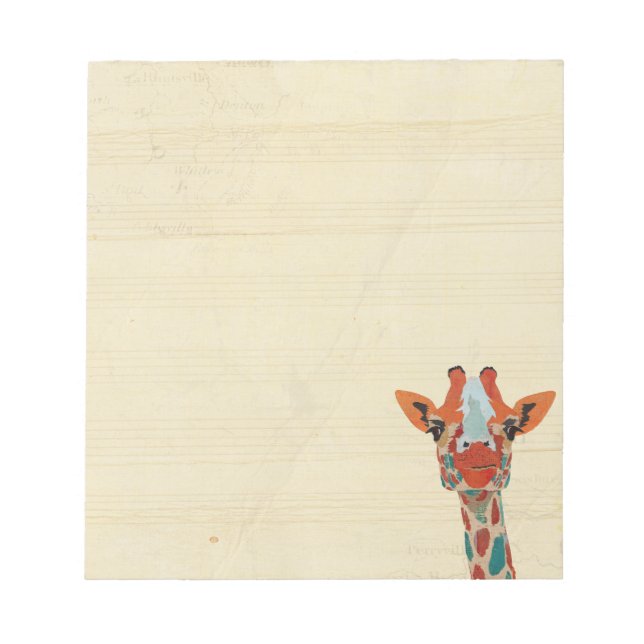 Amber Peeking Giraffe Notepad Notizblock (Vorderseite)