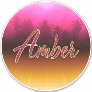 Amber prénom nom rose doré autocollant Sticker
