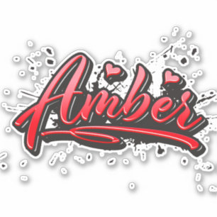 Amber red Heart Graffiti Aufkleber Sticker