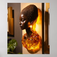 Amber Resin Sculpture - Elegante Wand an Wand