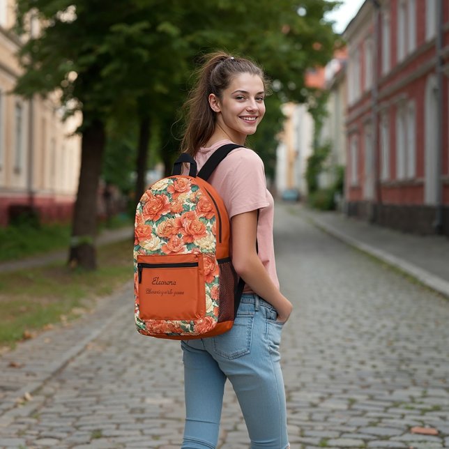 Amber Romance Rose & Apricot Bedruckter Rucksack (Von Creator hochgeladen)
