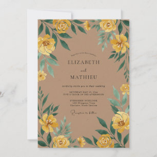 Amber-Taupe-Ranunculus-Eukalyptus-Hochzeit Einladung