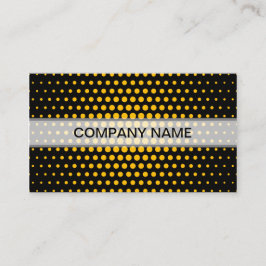 Amber Techno Dots Modern Black Visitenkarte
