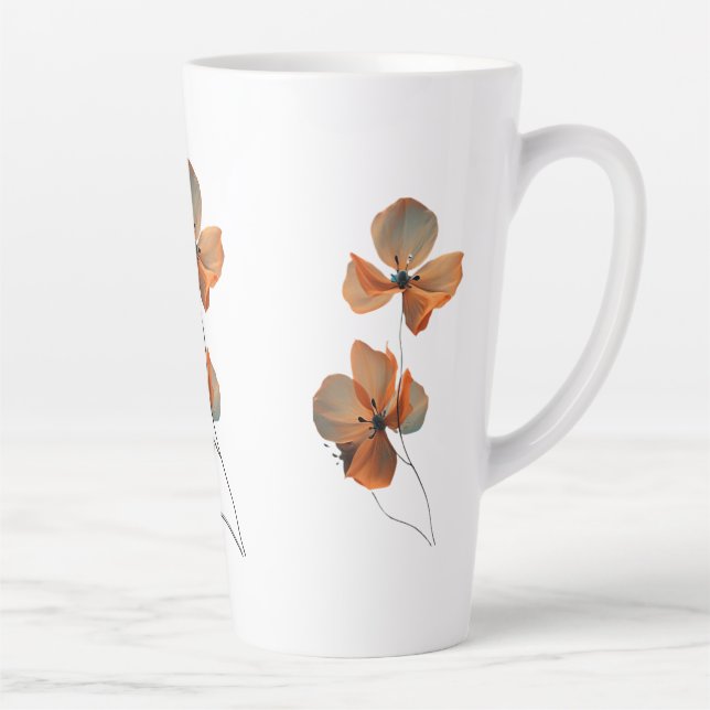 Amber Whisper Petals in the Dark Quiet Bloom Ember Milchtasse (Rechts)