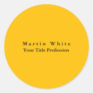 Amber Yellow Schlicht Elegant Beruflich Runder Aufkleber