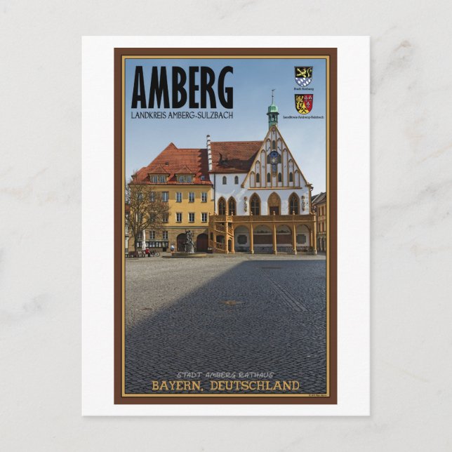 Amberg - Rathaus Postkarte (Vorderseite)