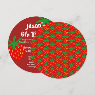 Ambiance ronde de fraise pour enfants Invitations 