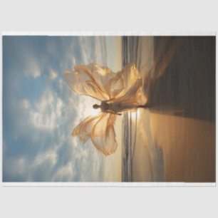 Ambient Woman as Angel on Beach Decoupage Seidenpapier