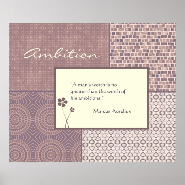 Ambition Quote Poster individuell anpassbar (Vorne)