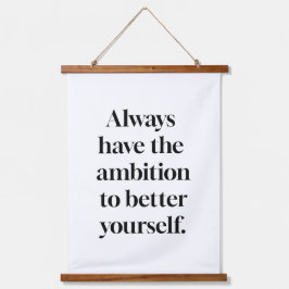 Ambition Wood Topped Wall Tapestry Wandteppich Mit Holzrahmen