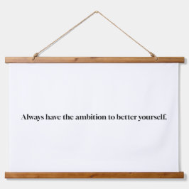 Ambition Wood Topped Wall Tapestry Wandteppich Mit Holzrahmen