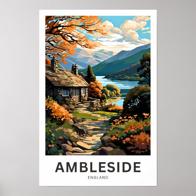 Ambleside England Travel Print Poster (Vorne)
