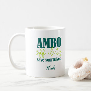 Ambo Ambulance Driver und paramedizinische Pension Kaffeetasse