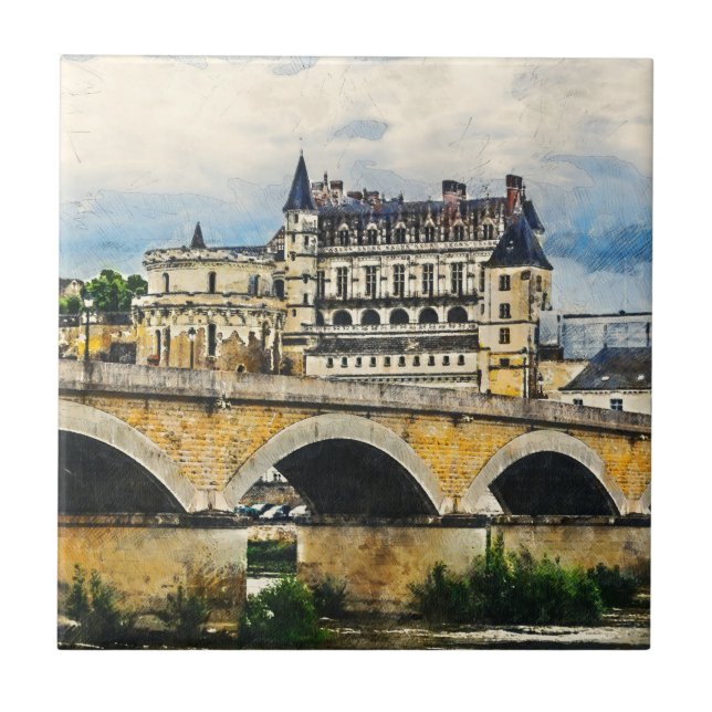 Amboise Castle in Loire Valley, Frankreich Fliese (Vorderseite)