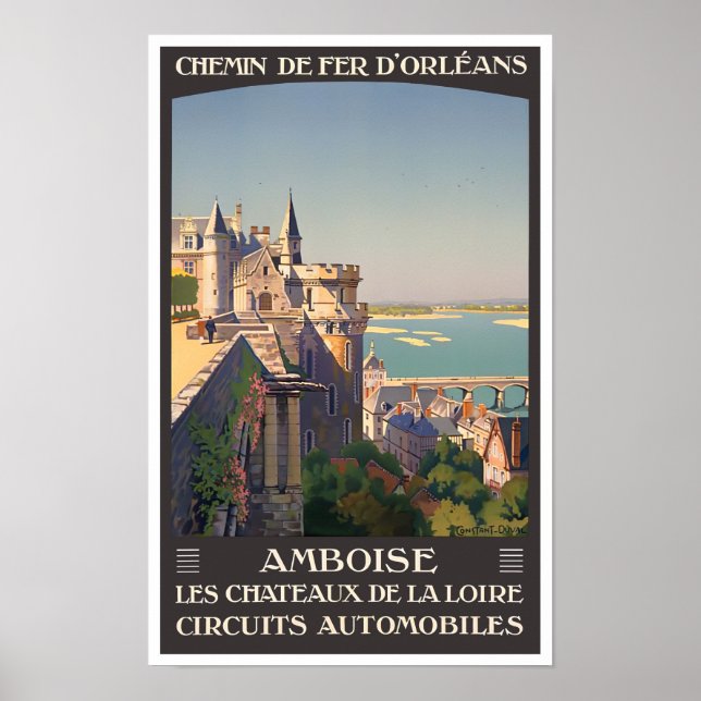 Amboise France vintage travel Poster (Vorne)