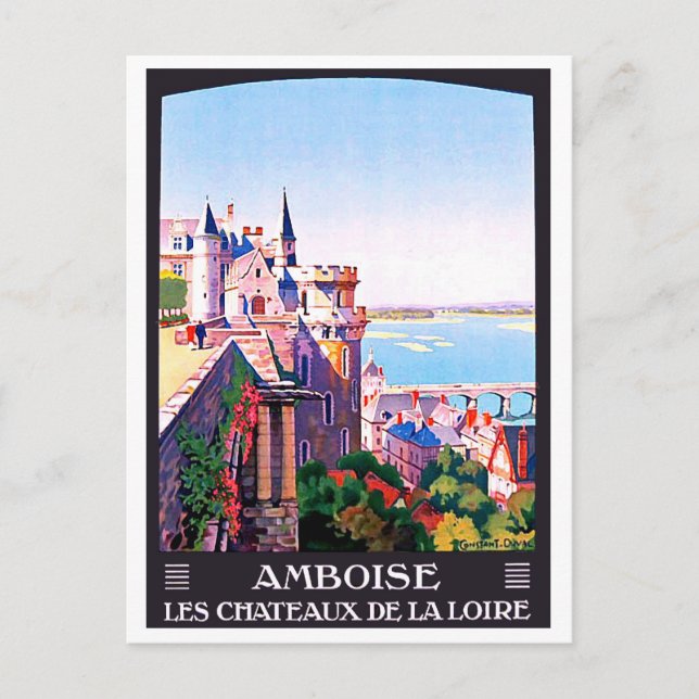 Amboise, mittelalterliche Burg, Frankreich Postkarte (Vorderseite)