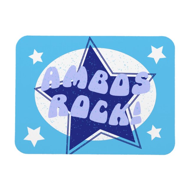 Ambos Rock Fun Blue Magnet (Horizontal)