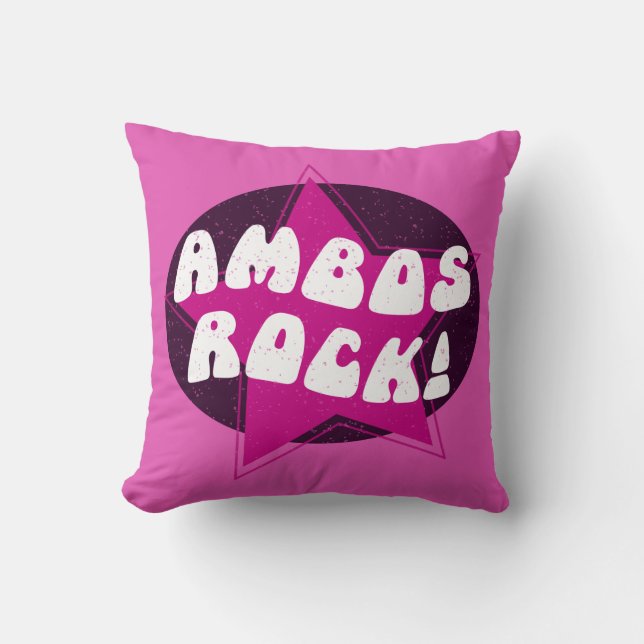 Ambos Rock Funny Pink Ambulant Driver Kissen (Vorderseite)