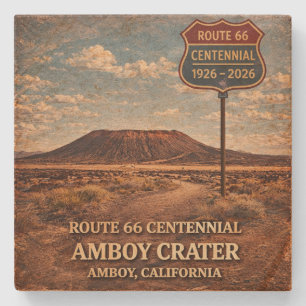 Amboy Krater Route 66 Bar-Accessoires Wüsten-Dekor Steinuntersetzer