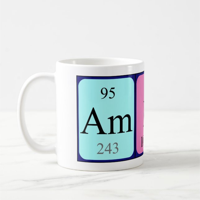 Ambre nom de table périodique mug (Gauche)