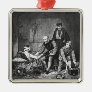 Ambroise Pare verletzte Soldaten behandelnd Ornament Aus Metall