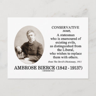 Ambrose Bierce Conservative The Devil's Dictionary Postkarte