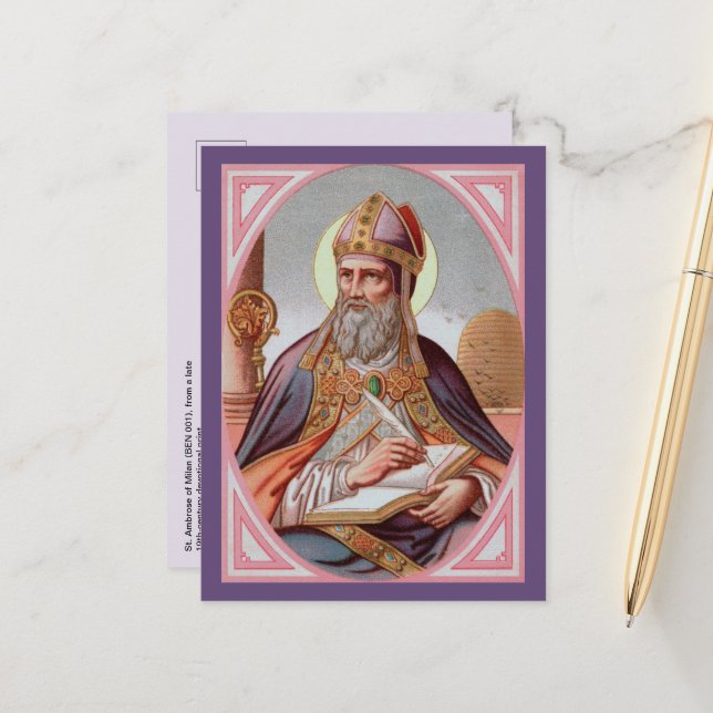 Ambrose von Mailand (BEN 001) Postkarte (Vorderseite/Rückseite Beispiel)