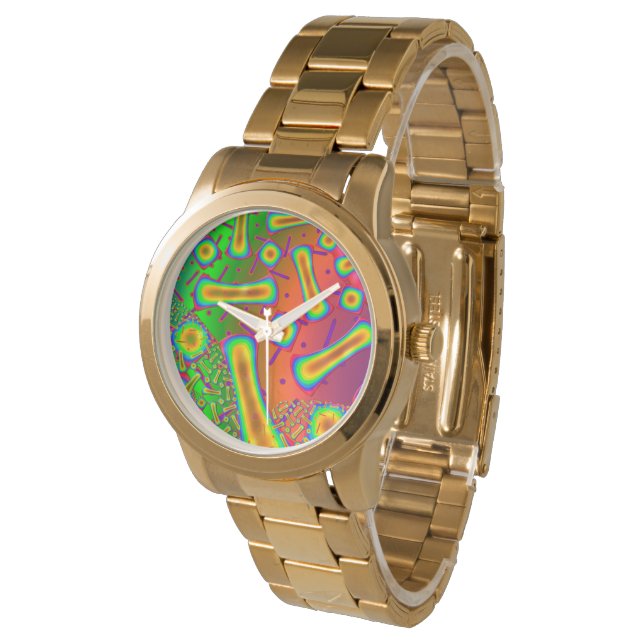 Ambrosia Dichroic Glass Fraktal Armbanduhr (Schrägansicht)