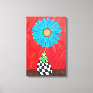 Ambrosino Art Blue Blume Vase Wall Leinwand