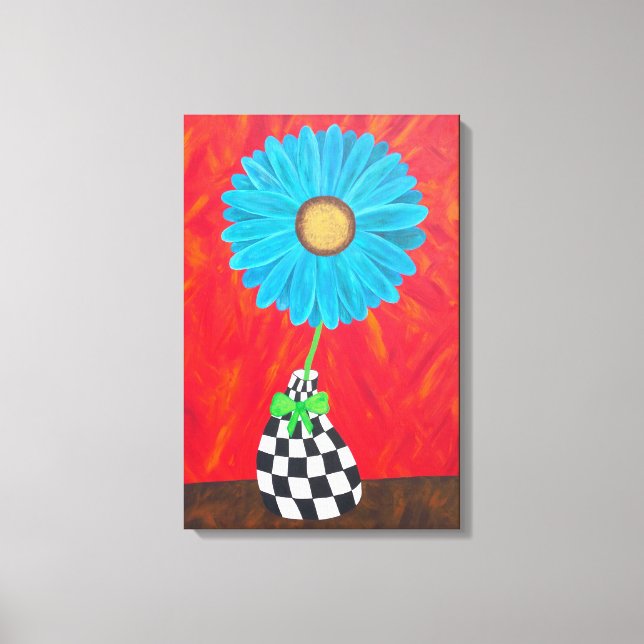 Ambrosino Art Blue Blume Vase Wall Leinwand (Vorderseite)