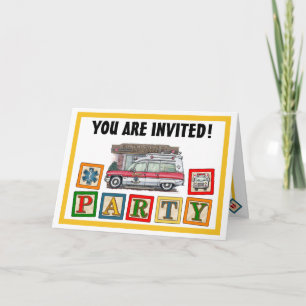 Ambulance Anniversaire Fête Invitation