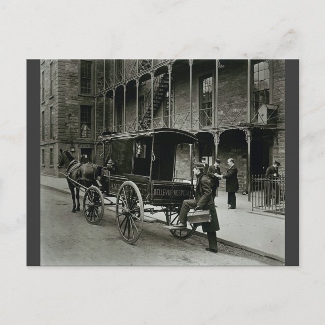 Ambulance Bellevue Hospital, New York City 1895 Postkarte (Vorderseite)