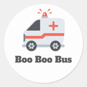Ambulance Boo Boo Bus, EMS Spaß Runder Aufkleber