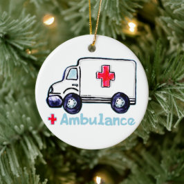 Ambulance-individuelle Name-Ornament Keramik Ornament