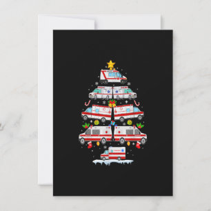 Ambulance Weihnachtsbaum AMR. Funny EMS EMT Parame Einladung