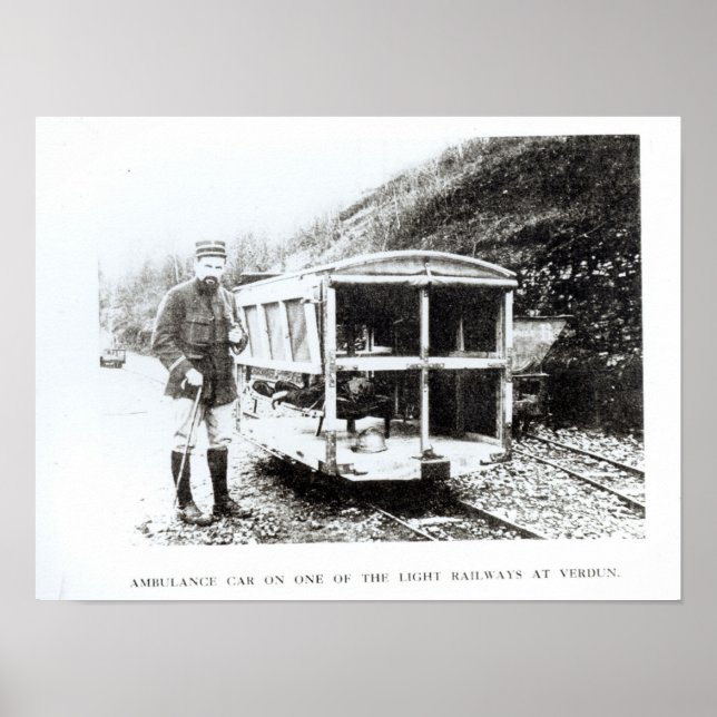 Ambulanzwagen auf einer der Lichtbahnen Poster (Vorne)