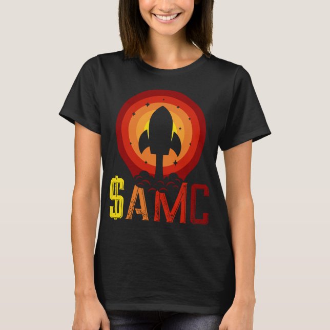$AMC Funny Stocks Rocket Stonk Trading T-Shirt (Vorderseite)
