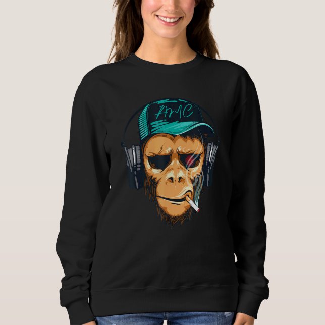 Amc to Moon Kurz Squeeze Ape Gorilla Gang Sweatshirt (Vorderseite)