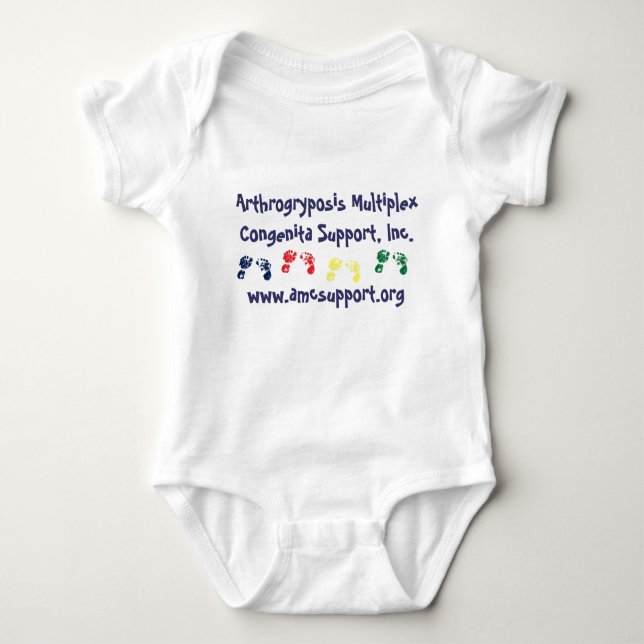 AMCSI blaues Buchstabe onsie Baby Strampler (Vorderseite)