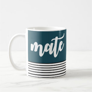 ÂME + Turquoise Stripes Couple Café Mug