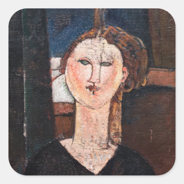 Amedeo Modigliani - Antonia Quadratischer Aufkleber (Vorderseite)