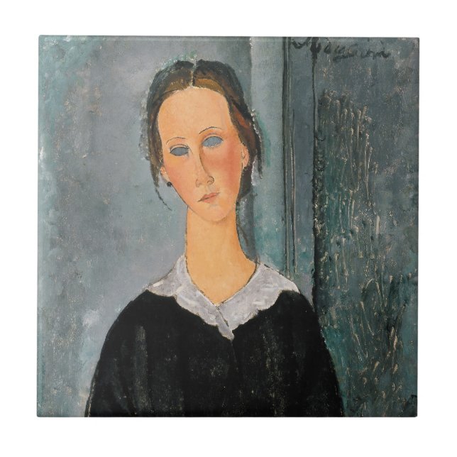 Amedeo Modigliani - Dienstmädchen Fliese (Vorderseite)