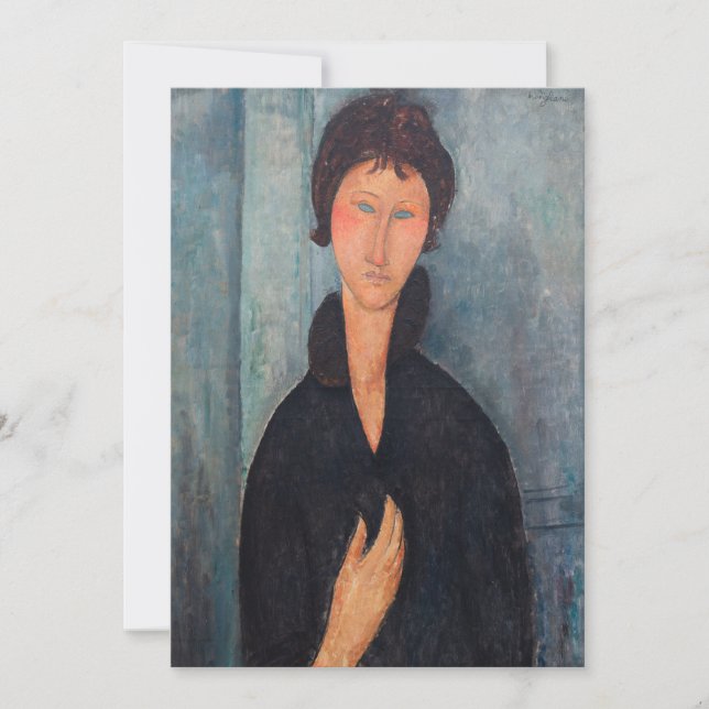 Amedeo Modigliani - Frau mit blauen Augen Dankeskarte (Vorderseite)