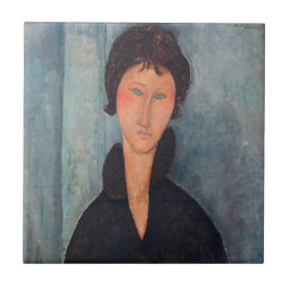 Amedeo Modigliani - Frau mit blauen Augen Fliese